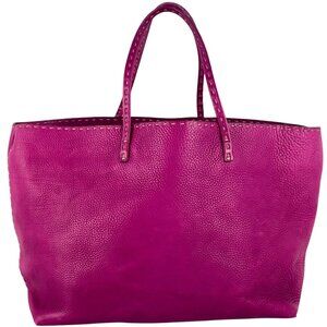 FENDI Pink/Fuchsia Leather Selleria 925 Tote Shoulder Bag Made in Italy